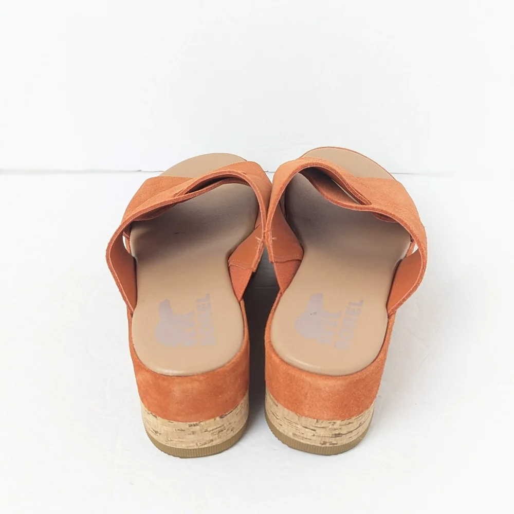 Sorel Orange Suede Cameron Sandals - Picture 7 of 16